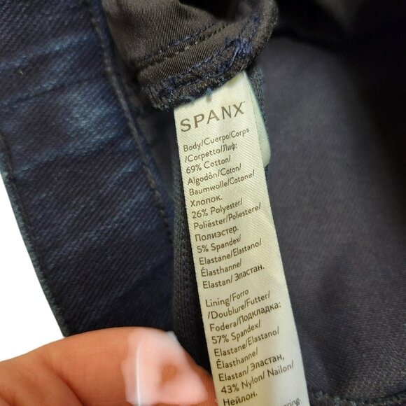 Spanx Womens Small Jean-ish Ankle Leggings Blue High Rise Dark Wash Denim - Picture 14 of 15